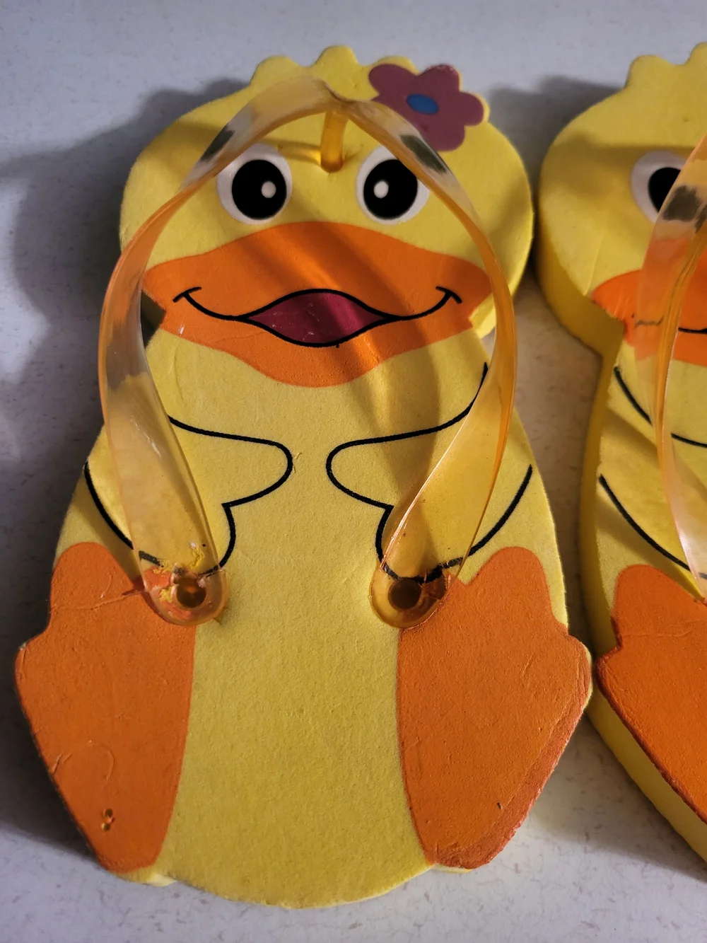 Kids Yellow Duck Flip Flops Sandals